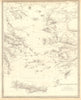 GREEK ARCHIPELAGO ANCIENT.Aegean Cyclades Creta Crete Dodecanese.SDUK 1848 map