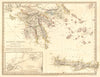 ANCIENT GREECE.Morea Creta Athens Peloponnesus Cyclades Arcadia.SDUK 1848 map