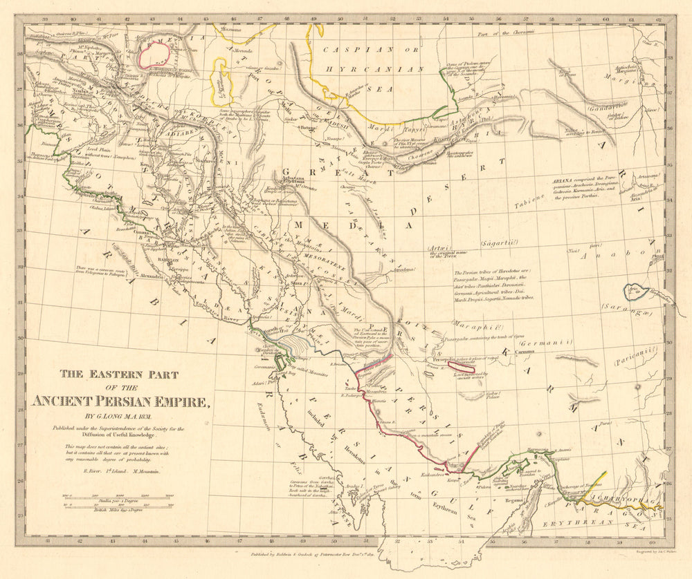 PERSIA (IRAN) . Eastern part of the Ancient Persian Empire. Iraq.SDUK 1848 map