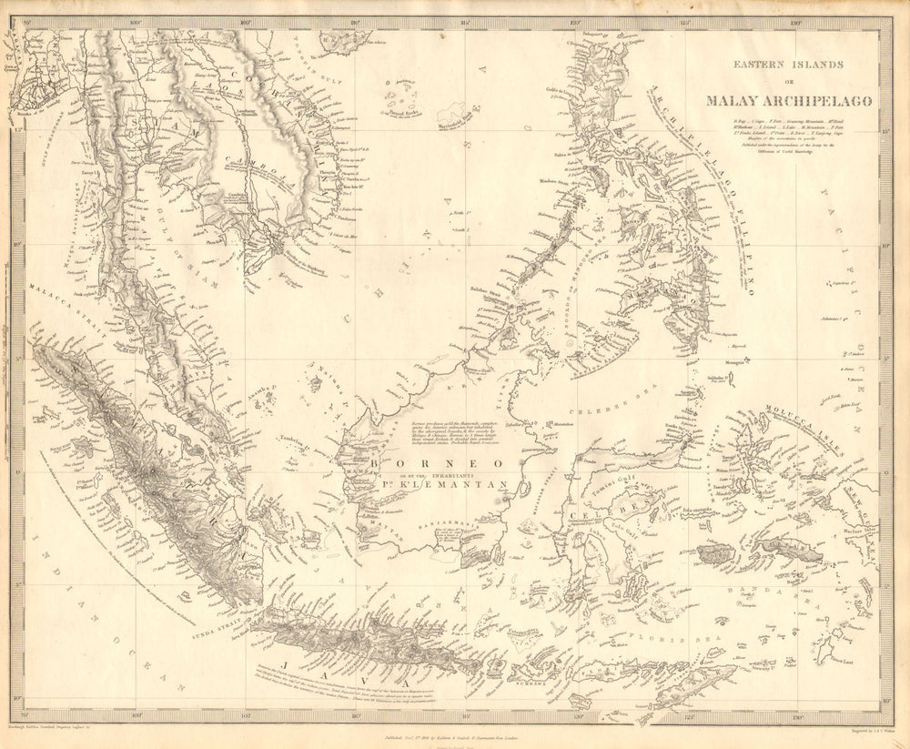 MALAY ARCHIPELAGO. Indonesia Malaysia Philippines Indochina. SDUK 1848 old map