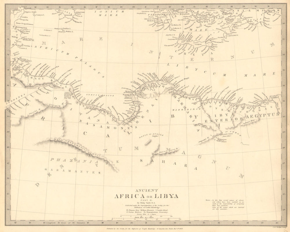 ANCIENT NORTH AFRICA. Syrtis Minor to Alexandria. Libya Egypt. SDUK 1848 map