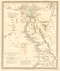 ANCIENT EGYPT. Nile Valley. Original outline colour. SDUK 1848 old antique map