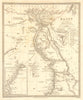EGYPT. Nile valley. Original outline colour. SDUK 1848 old antique map chart
