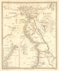 EGYPT. Nile valley. Original outline colour. SDUK 1848 old antique map chart