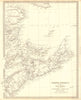 NOVA SCOTIA.& New Brunswick Quebec Prince Edward's Island.Canada.SDUK 1848 map