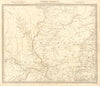 USA. Missouri Illinois Indiana. Indian tribes villages borders. SDUK 1848 map