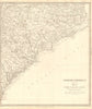 USA. Coastal North & South Carolina. Charleston.Cape Hatteras. SDUK 1848 map