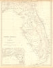 FLORIDA. Showing Seminole Indian reservation & villages.SDUK 1848 old map