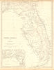 FLORIDA. Showing Seminole Indian reservation & villages.SDUK 1848 old map