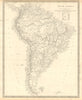 SOUTH AMERICA. Brazil Chle Peru Bolivia Patagonia La Plata. SDUK 1848 old map