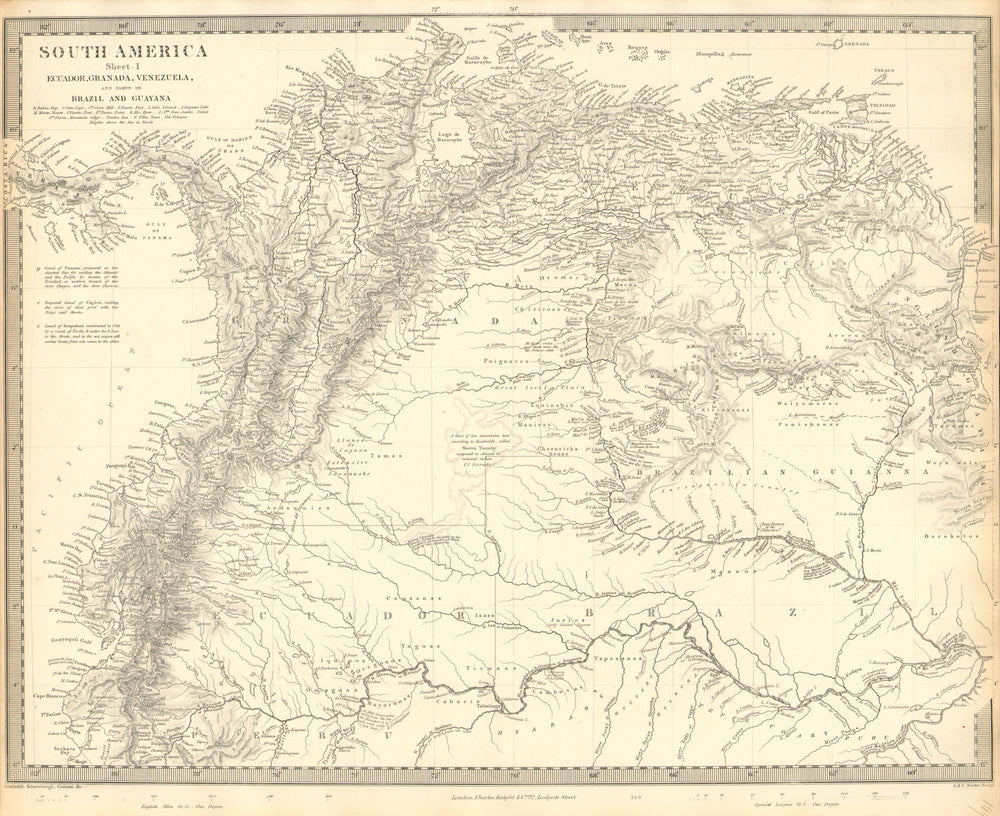 AMAZONIA.Showing "El Dorado?", missions & tribes. Brazil Ecuador.SDUK 1848 map