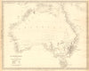 AUSTRALIA IN 1839. Shows dates colonies established. Population. SDUK 1848 map