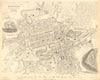 EDINBURGH. Antique town city map plan. Key buildings profiles. SDUK 1848