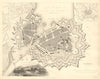 GENEVA GENÈVE GENF. Antique town city map plan. Inset environs of. SDUK 1848