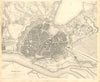 HAMBURG. Antique town city map plan. SDUK 1848 old chart
