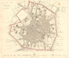 MILAN MILANO. Antique town city map plan. Main buildings profiles. SDUK 1848