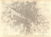 PARIS. Antique town city map plan. LARGE 55 x 40cm. SDUK 1848 old