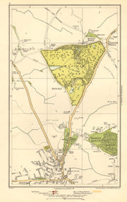 BARNET.Monken Hadley,Wrotham Park,Kitts End,Dancer's Hill,Ganwick Cnr 1923 map