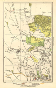 ENFIELD. Clay Hill, Chase Side,Gordon Hill,Crews Hill, Brigadier Hill 1923 map