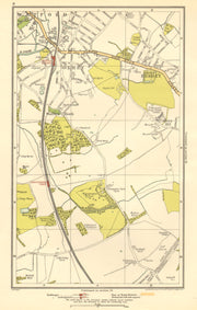 OXHEY. Bushey, Watford, Carpender's Park, Merry Hill 1923 old antique map