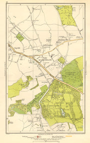 HERTS.Busheyheath,Caldecote Hill,Clay Hill,Little Bushey,Stanmore Cmn 1923 map