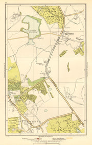 HERTS. Elstree, Stanmore, Edgware, Aldenham Park, Canons Park 1923 old map