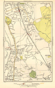 EAST BARNET. Friern Barnet;Whetstone, Finchley,Cockfosters,Totteridge 1923 map