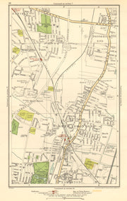 EDMONTON. Bush Hill Park, Ponders End, Enfield Town, Bury Street 1923 old map