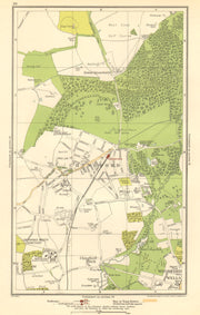 CHINGFORD.Woodford Wells,Epping Forest,Sewardstonebury,Suffield Hatch 1923 map