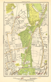 WOODFORD GREEN. Hale End, Highams Park, Snaresbrook, Wanstead 1923 old map