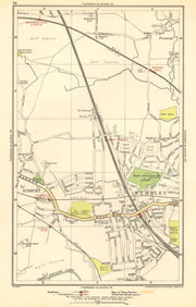 NORTH WEMBLEY. Preston Road, Sudbury, Northwick Park, Kenton 1923 old map