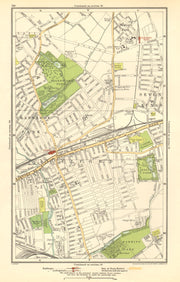 LONDON. Cranbrook Park,Ilford,Newbury Park,Seven Kings,Barking Park 1923 map