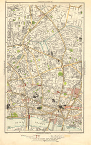 LONDON. Barnsbury, Clerkenwell, Hoxton, Islington, Old Street, Angel 1923 map