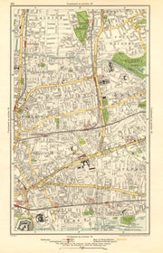 EAST END.Shoreditch,Bethnal Green,Stepney,Hackney,Mile End,Haggerston 1923 map