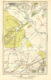LONDON. Isleworth, Osterley, Spring Grove, Hounslow, Boston Manor 1923 old map