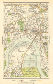 HAMMERSMITH. Barnes, Shepherds Bush, Fulham, Castlenau, Starch Green 1923 map