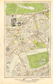 CHELSEA. Battersea,Belgravia,Pimlico,Kensington,Brompton,Battersea 1923 map