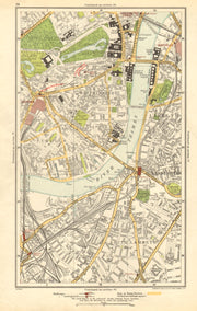 LONDON. Lambeth, Westminster, Victoria, Oval, Waterloo, Charing Cross 1923 map