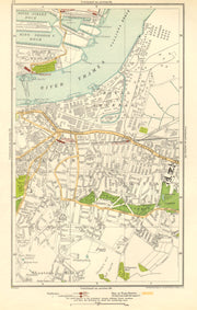 LONDON. North Woolwich,Plumstead,Gallions,Manor Way,Woolwich Arsenal 1923 map