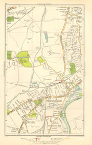 TWICKENHAM. Isleworth, Hounslow, Strawberry Hill, Fulwell; Middlesex 1923 map