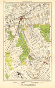 CLAPHAM. Wandsworth,Balham,Upper Tooting,Battersea,Clapham Junction 1923 map