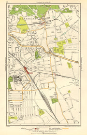 LONDON. Blackheath, Hither Green, Lee, Catford, Kidbrooke 1923 old antique map
