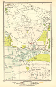 HAMPTON. Hampton Hill, Marling Park,West Molesey,Hanworth,Hurst Park 1923 map