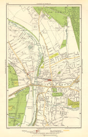 KINGSTON UPON THAMES.Teddington,Hampton Wick,Ham Common,Hampton Court 1923 map