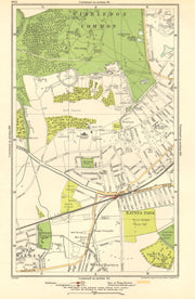 WIMBLEDON. Raynes Park, Cottenham Park, New Malden, Shannon Corner 1923 map