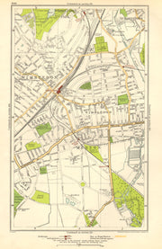 LONDON. Merton, South Wimbledon, Summerstown, Haydon's Road, Morden 1923 map