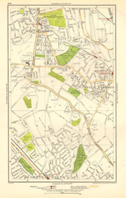LONDON. Upper Norwood, West Dulwich , West Norwood, Sydenham Hill 1923 old map
