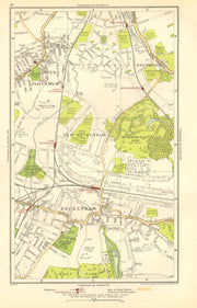 BECKENHAM. Bellingham, Lower Sydenham, Southend, Clock House 1923 old map