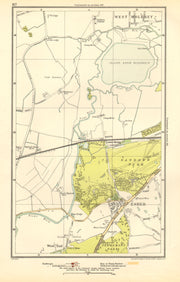 SURREY. Esher, Lower Green, West End, Sandown Park, West Molesey 1923 old map
