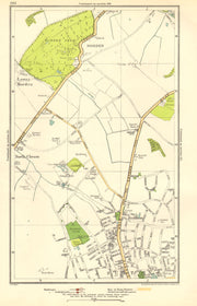 SUTTON. Benhilton, North/Lower Morden Park, Cheam, St Helier; Surrey 1923 map